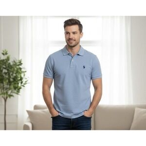 U.S. Polo Assn. Men's Sz Medium Light Blue Short Sleeve Polo Shirt 0222